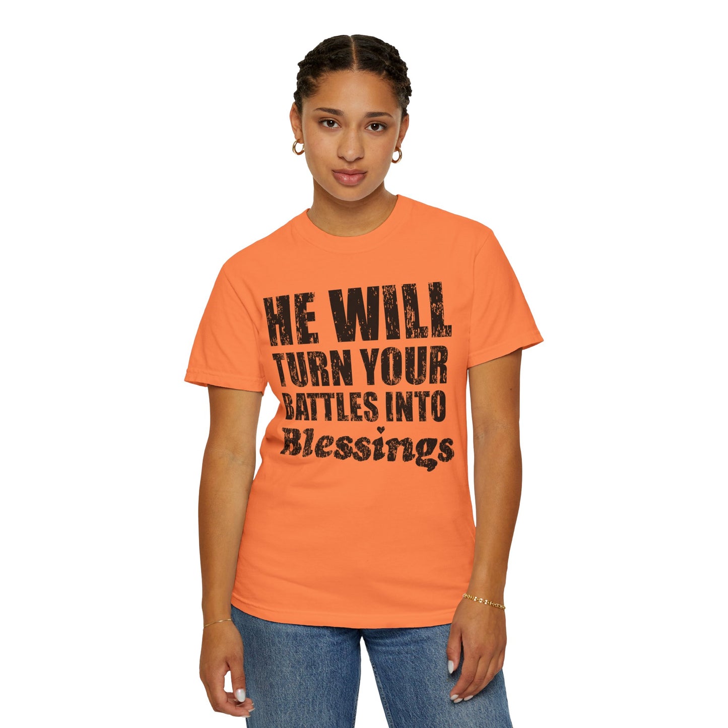 Battle Into Blessings Unisex Garment-Dyed T-shirt