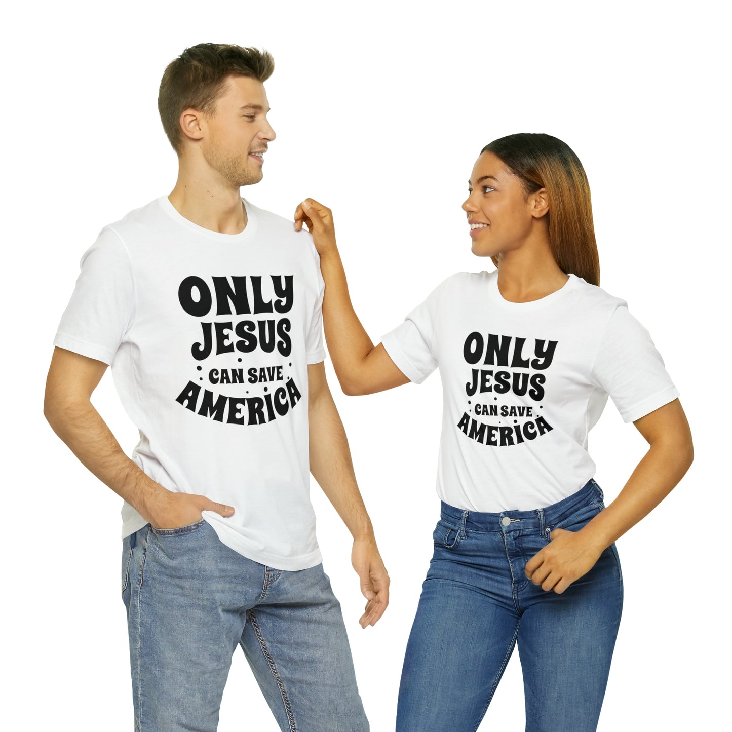 Only Jesus Can Save America Unisex Jersey Short Sleeve Tee