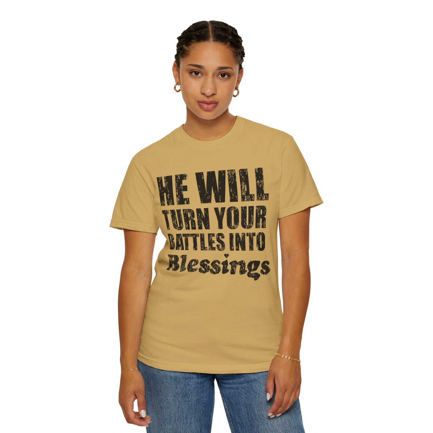 Battle Into Blessings Unisex Garment-Dyed T-shirt