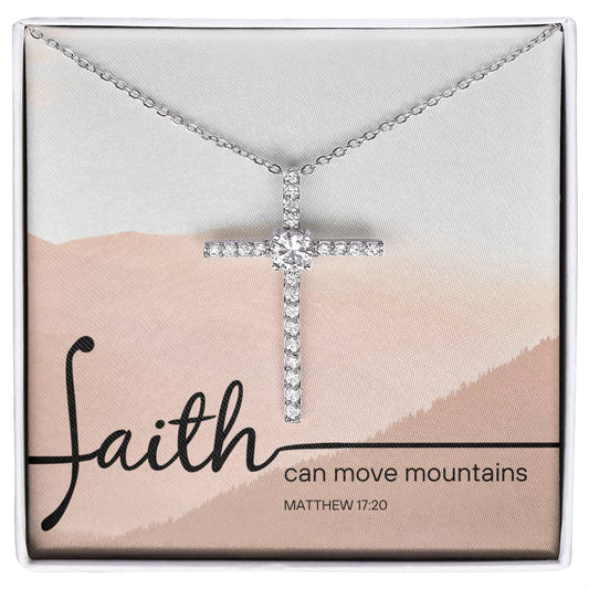 Faith Can Move Mountains Cross Neckless