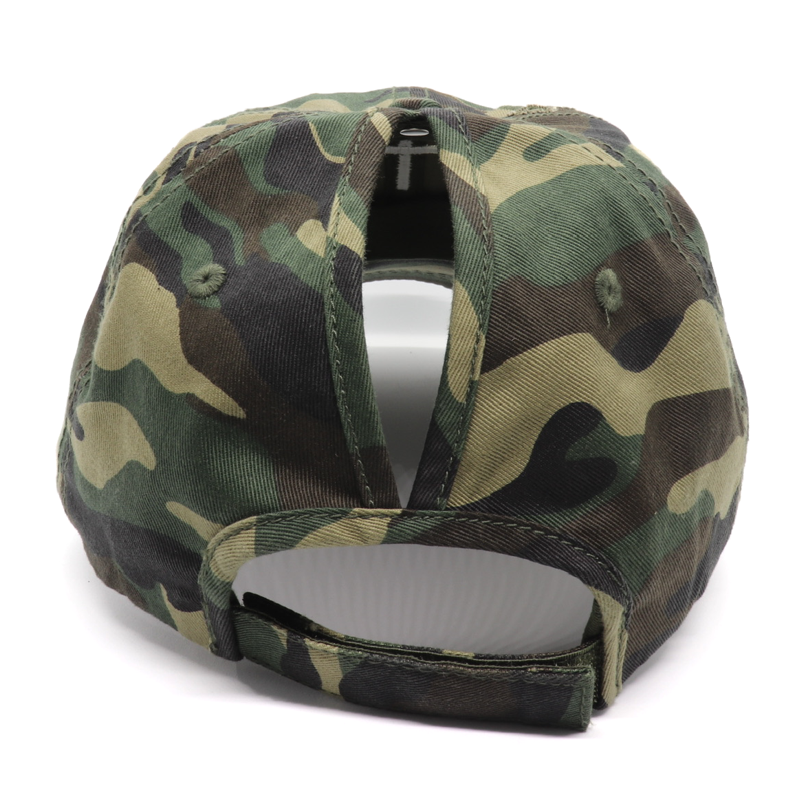 Vintage Camo Ponytail Cross Hat