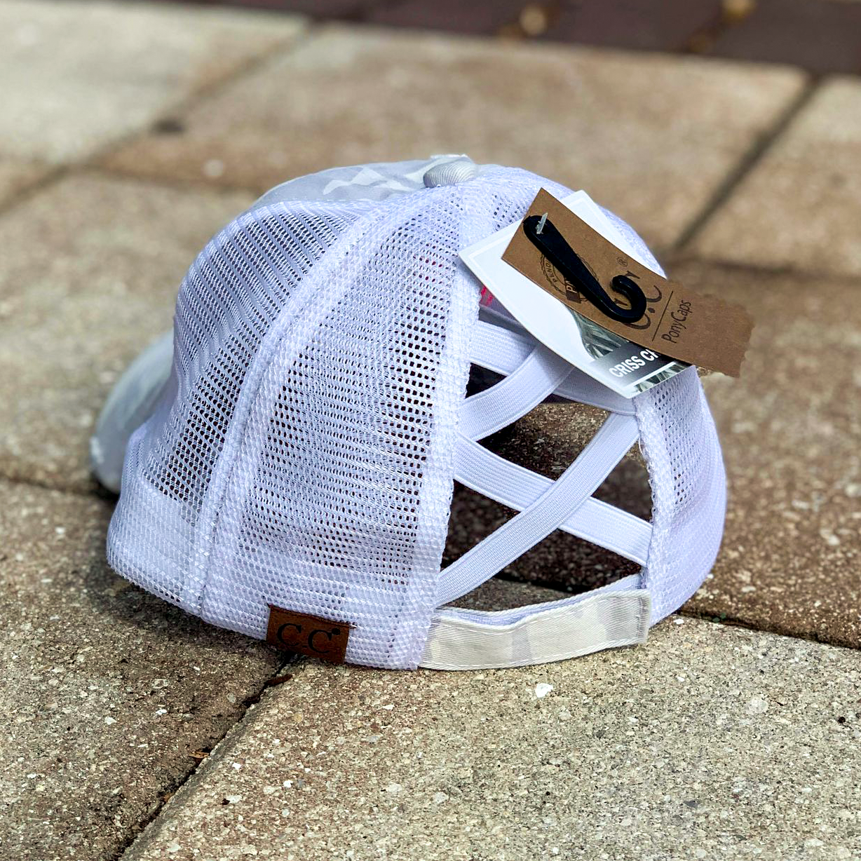 Jesus White Camo Ponytail Hat