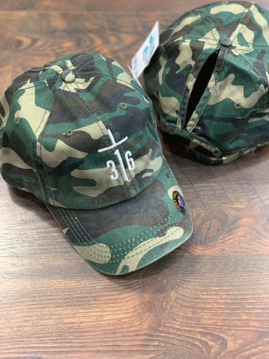 316 Ponytail Classic Camo Hat