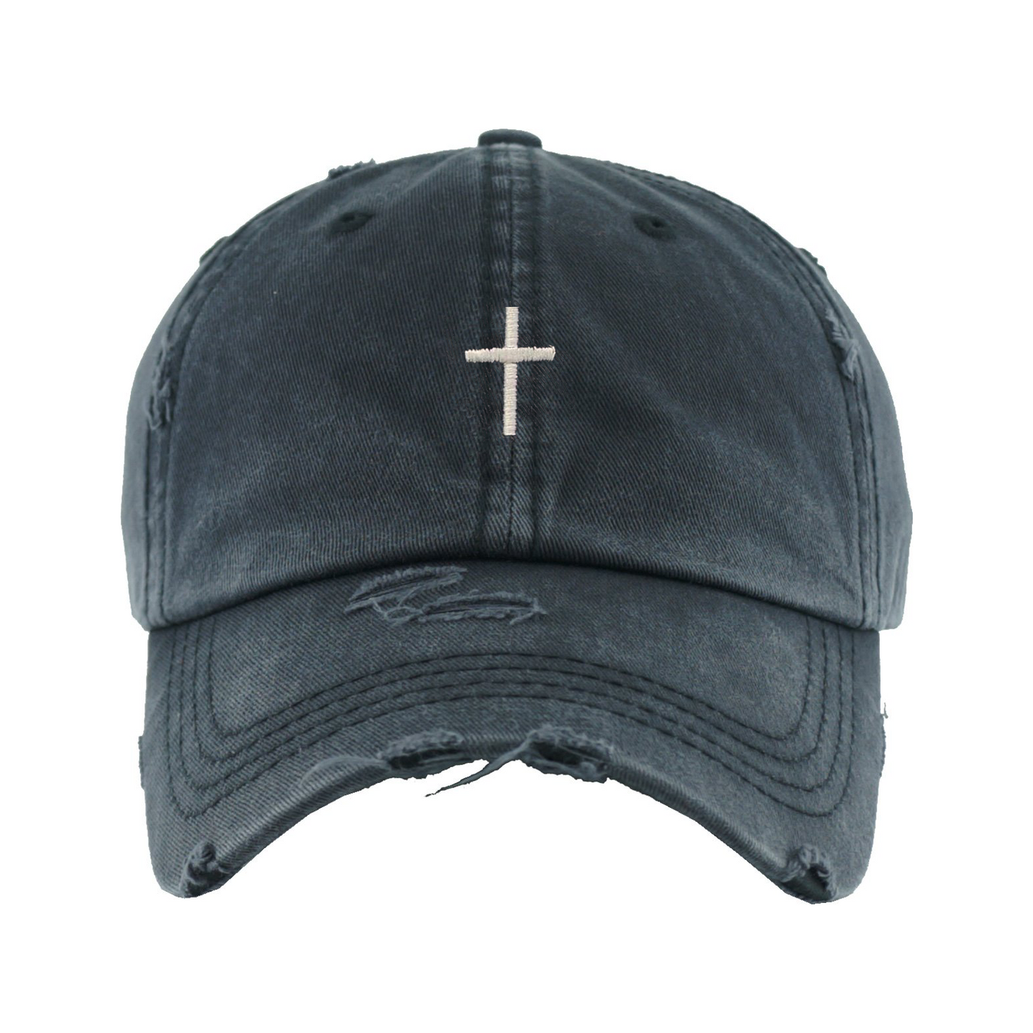 Vintage Ponytail Cross Hat Washed Black