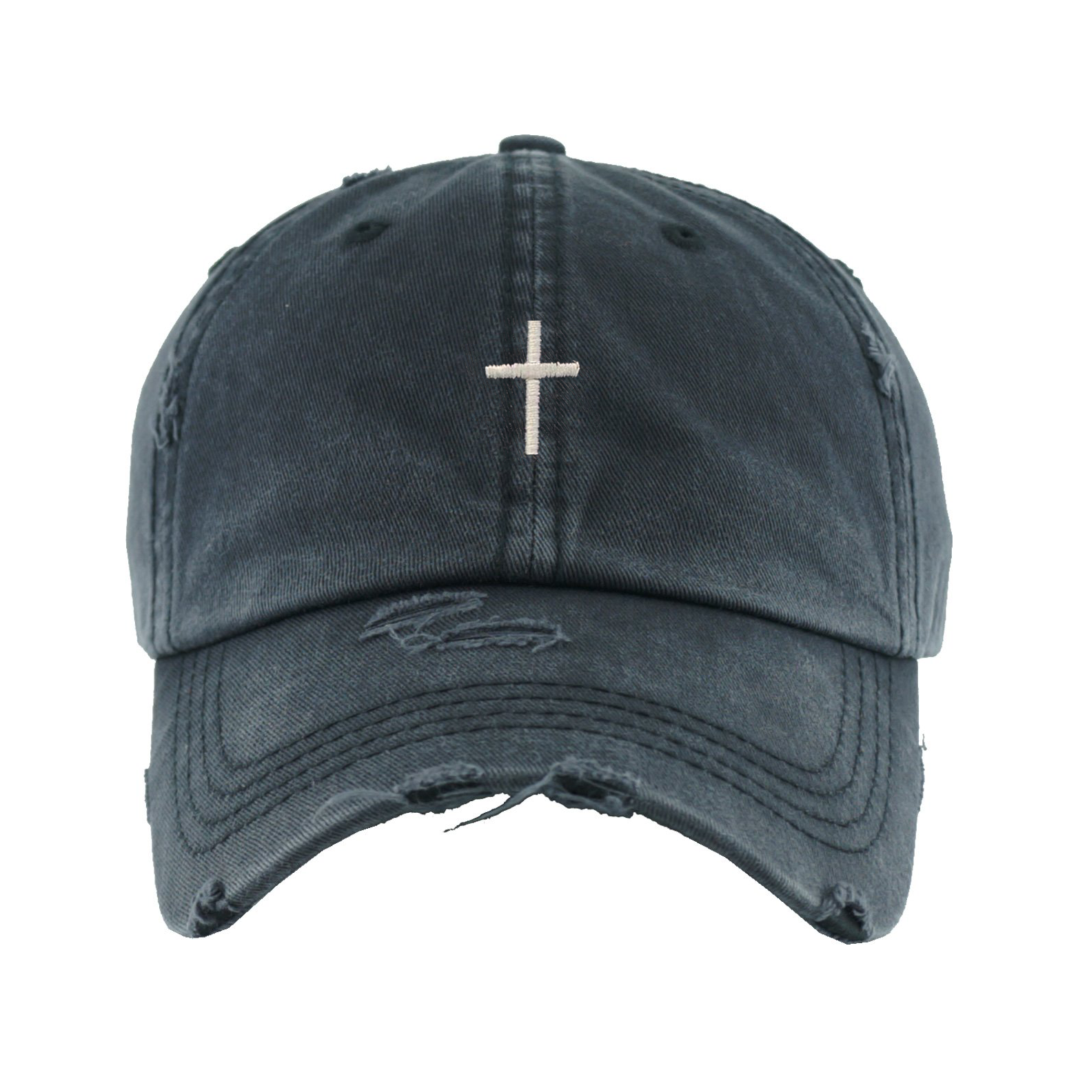 Vintage Ponytail Cross Hat Washed Black