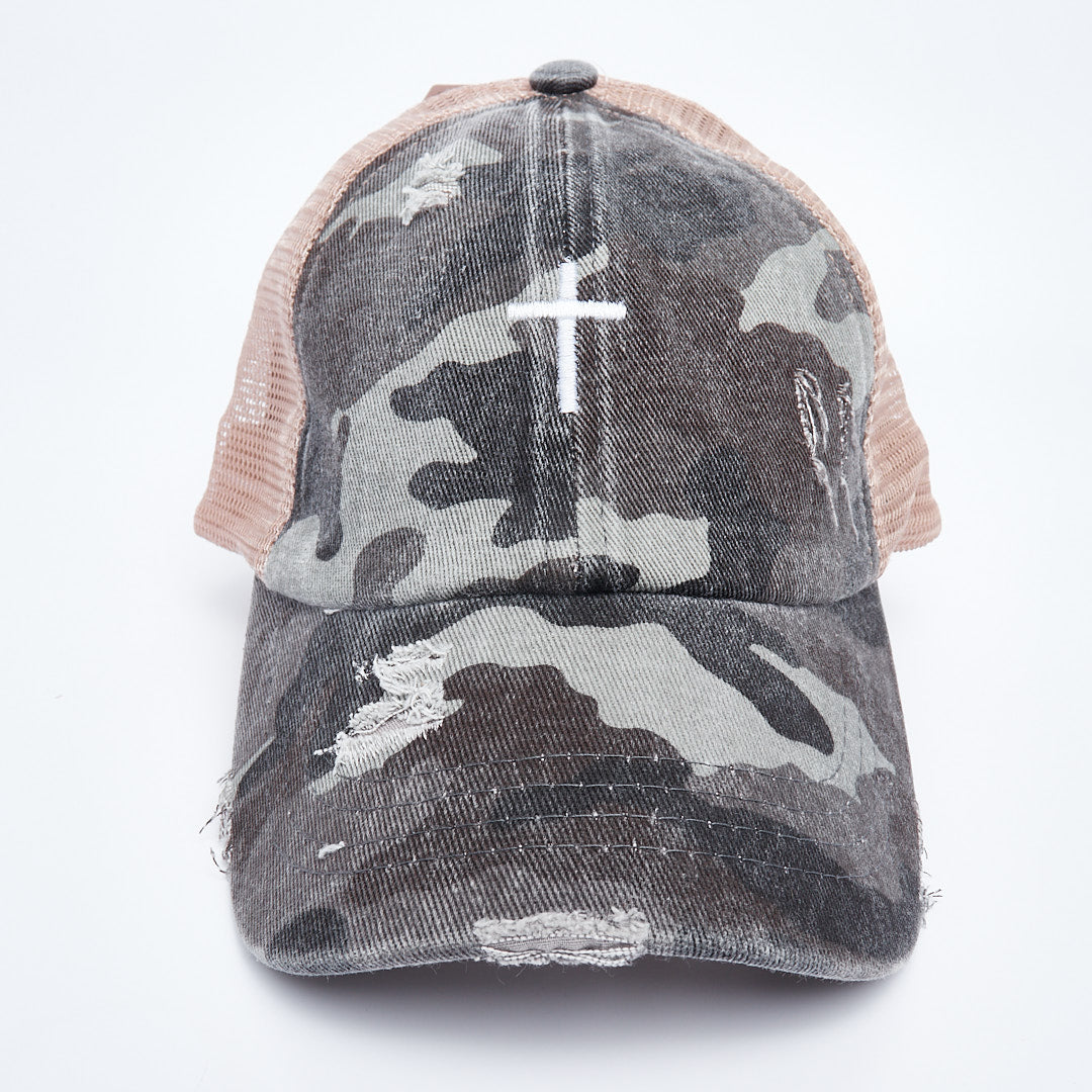 Cross Criss Cross Ponytail Hat