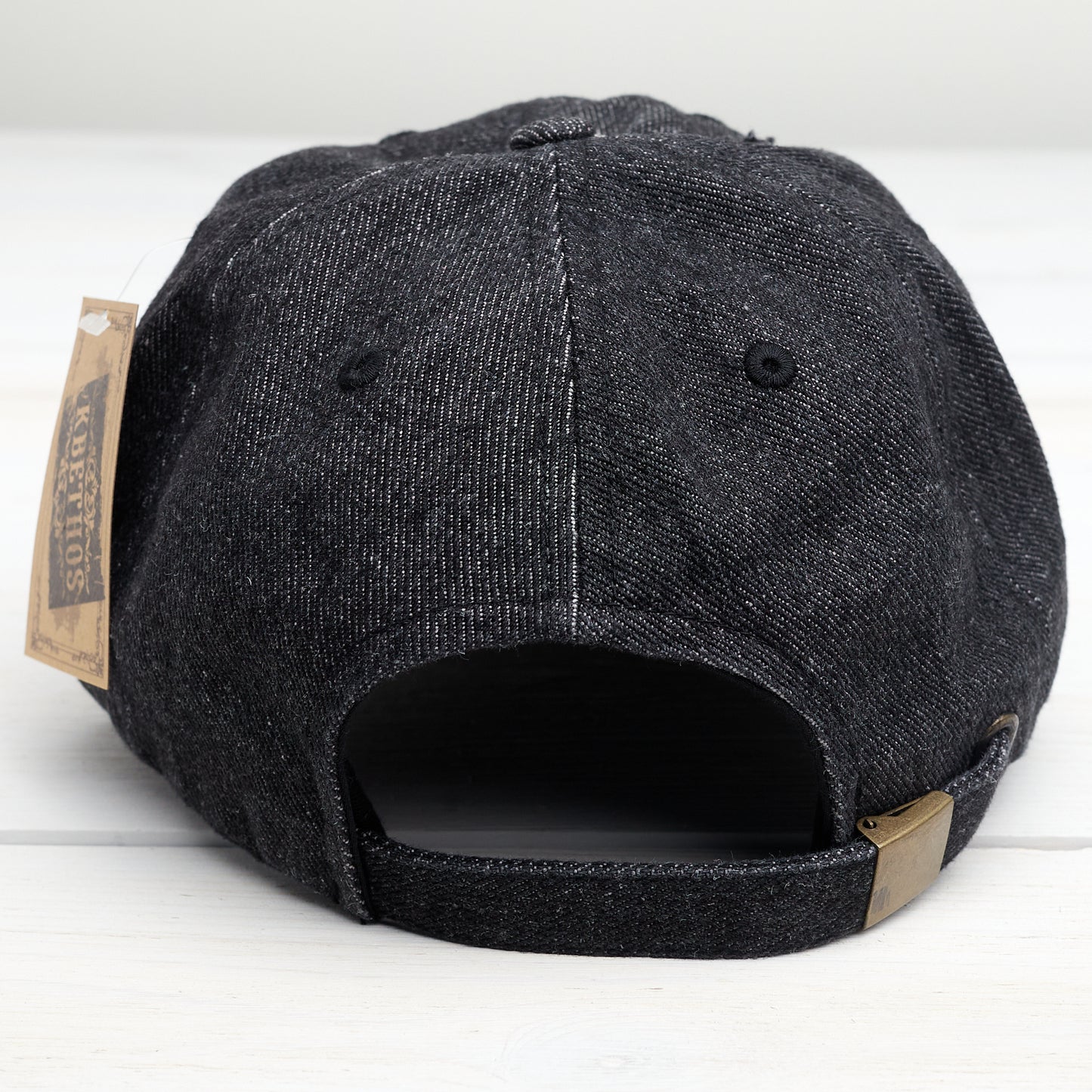 Cross Distressed Baseball Hat Adjustable Metal Closure-Denim