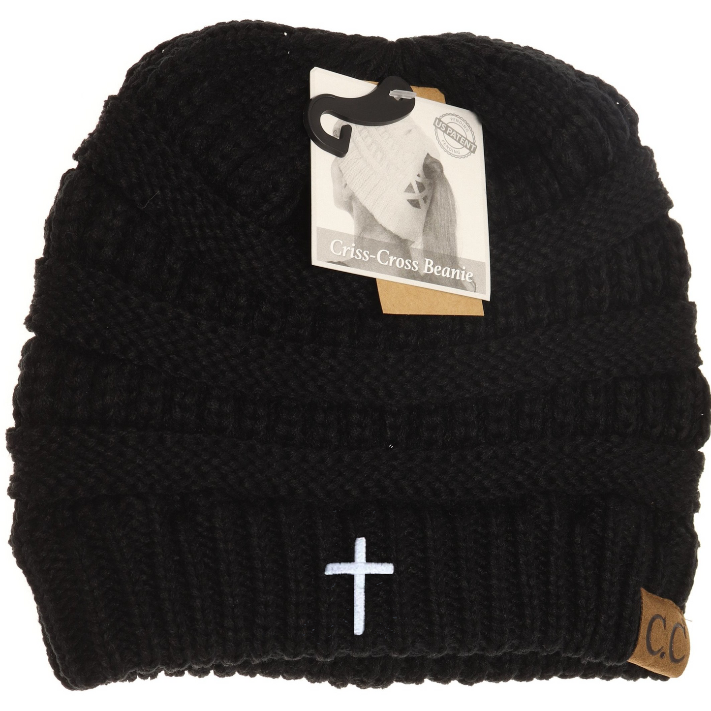 Cross Criss-Cross Knit Beanie
