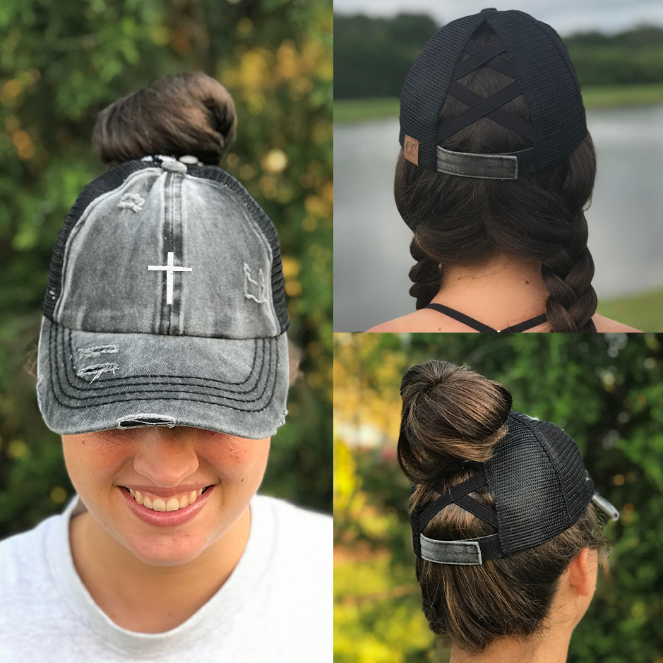 Cross Criss Cross Ponytail Hat