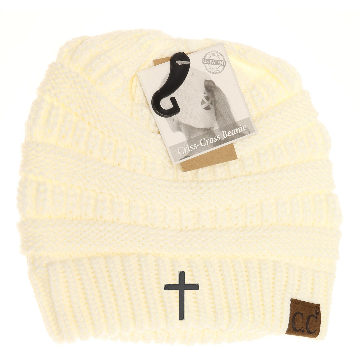 Cross Criss-Cross Knit Beanie