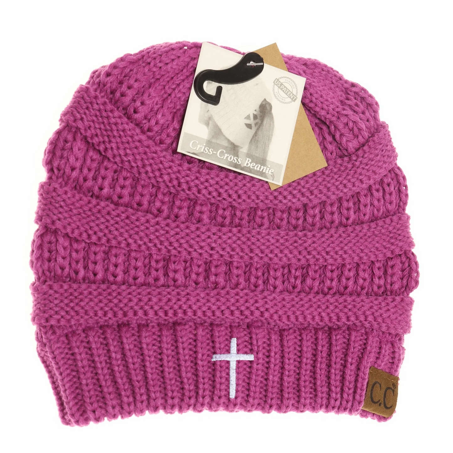 Cross Criss-Cross Knit Beanie