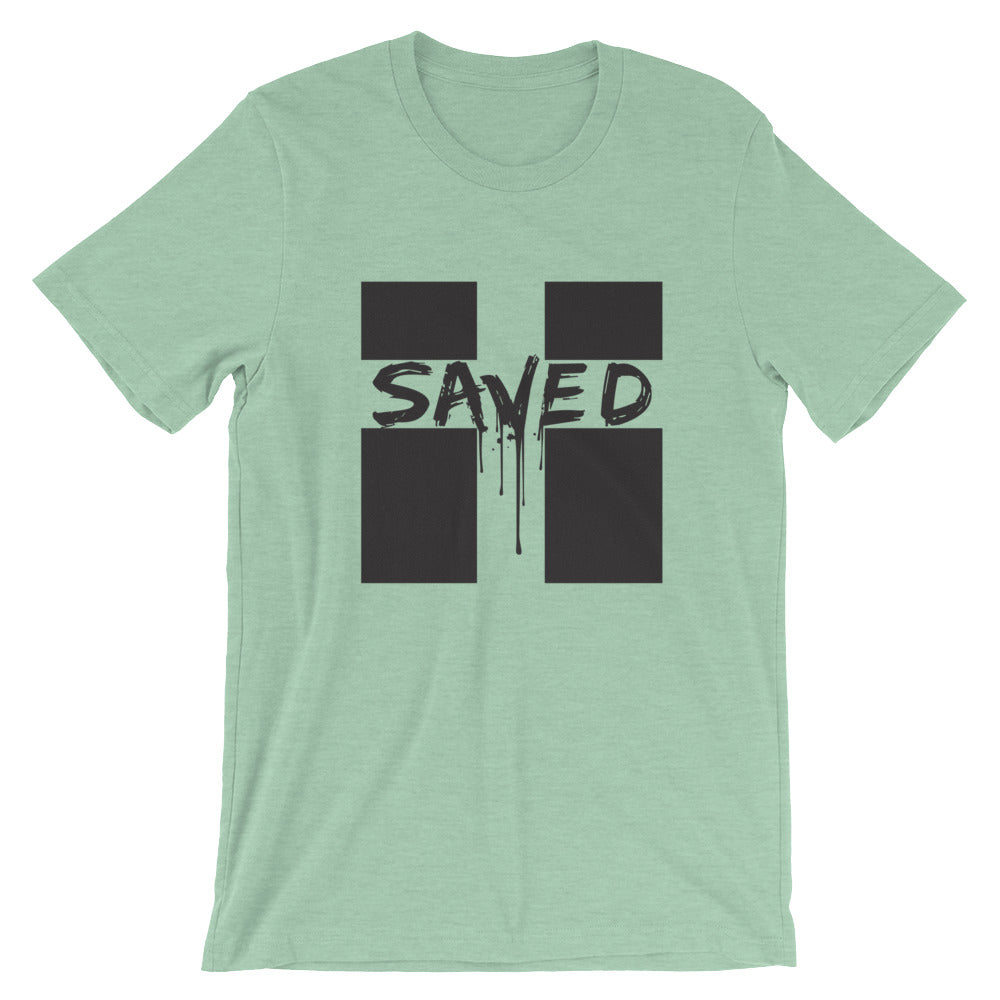 Saved Unisex Tee Black Font