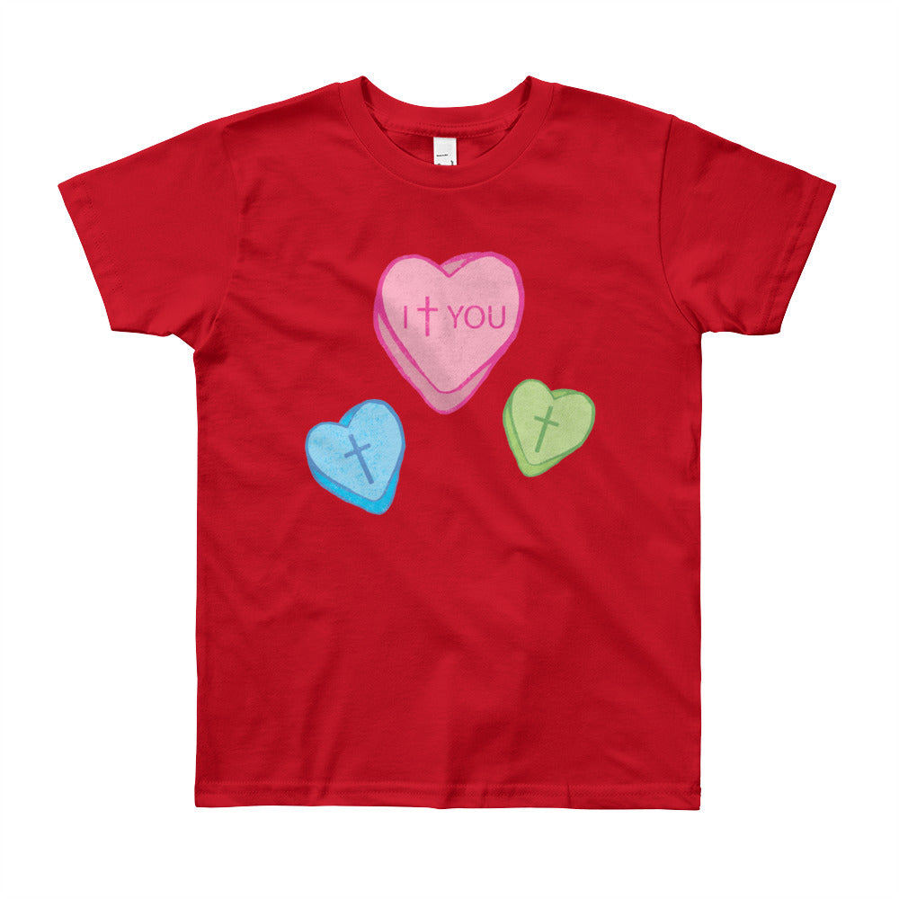 Love Candy Heart Youth Short Sleeve T-Shirt