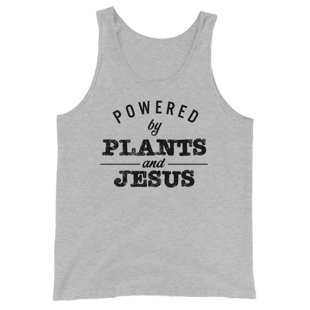 Powered by Plants and Jesus Unisex Tank Top