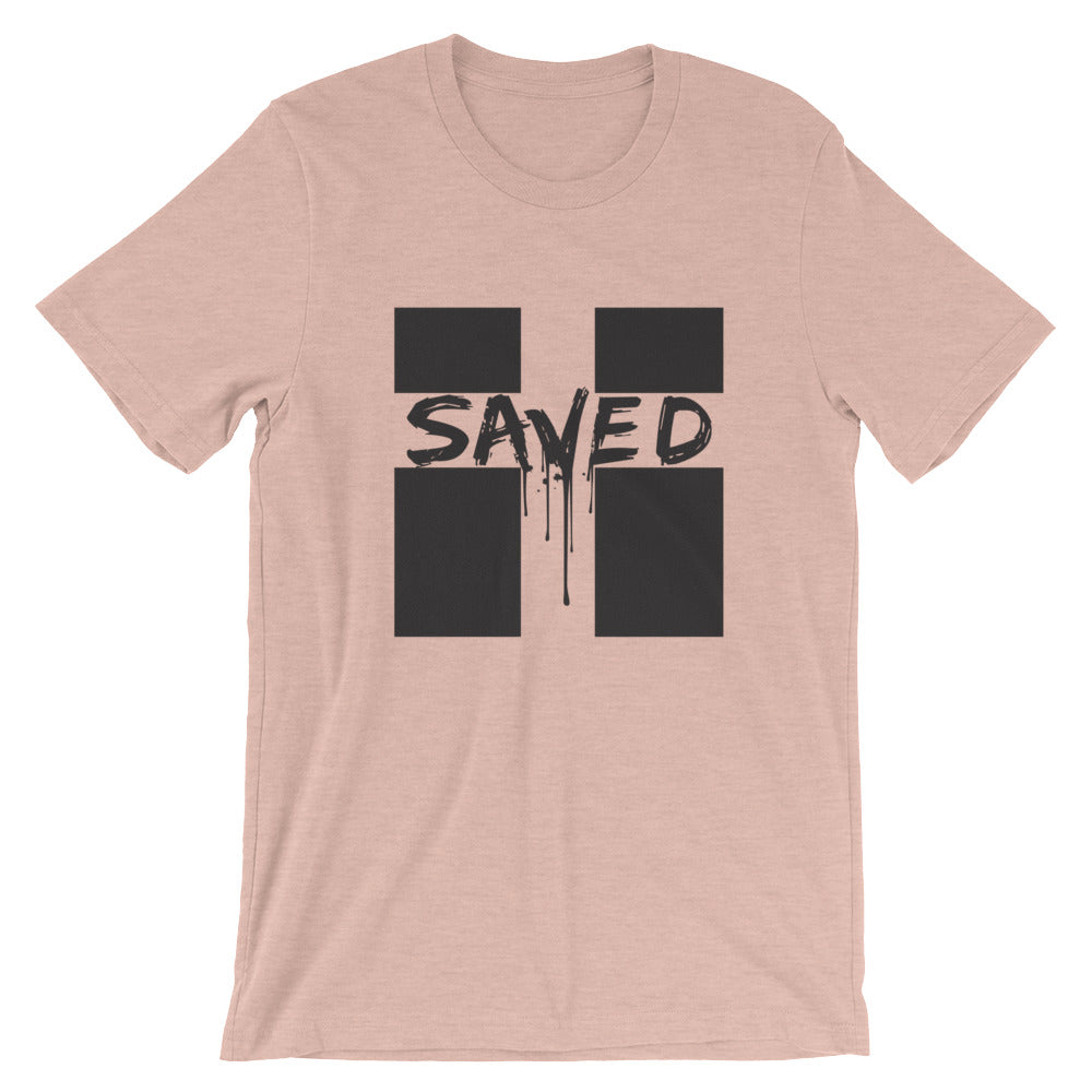 Saved Unisex Tee Black Font