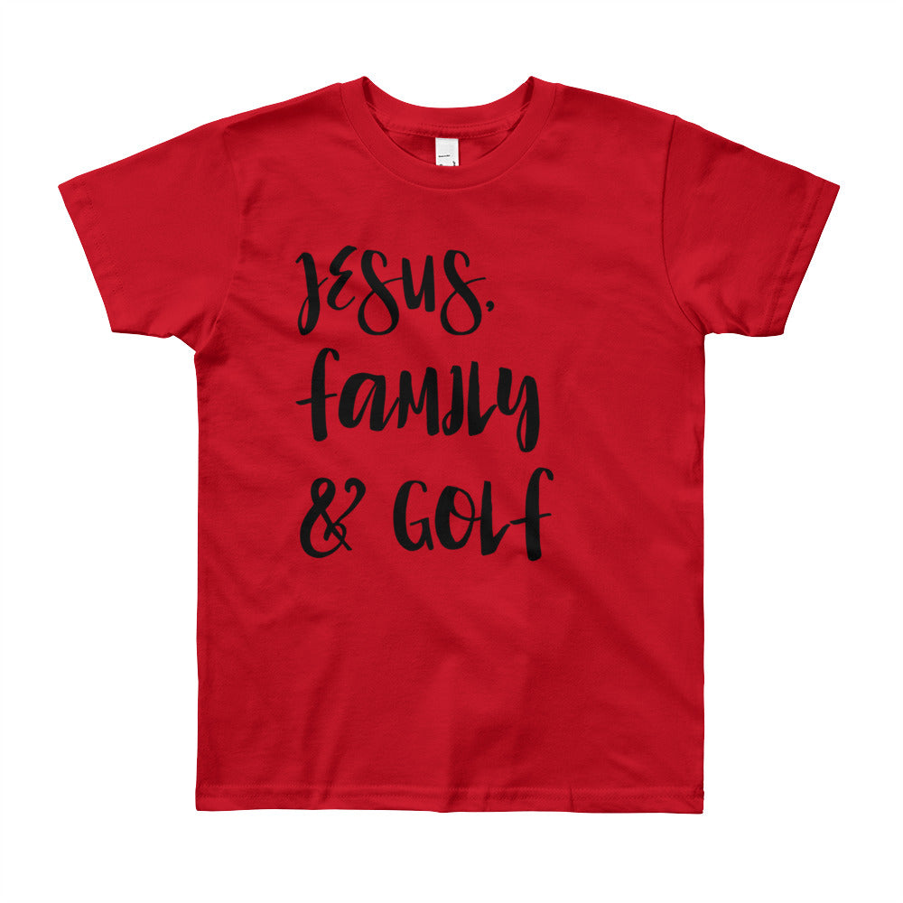 JESUS Family and Golf Youth Short Sleeve T-Shirt