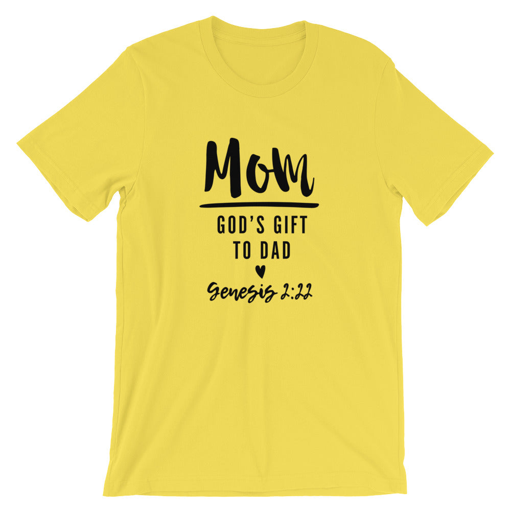 Mom Gods Gift Unisex Short Sleeve Jersey T-Shirt with Tear Away Label