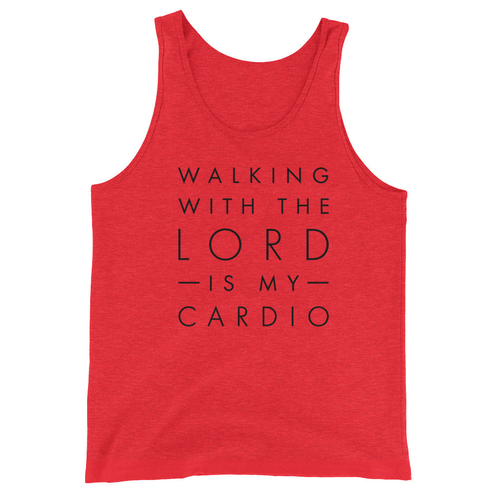 Walking with the LORD is my Cardio Unisex Tank Top