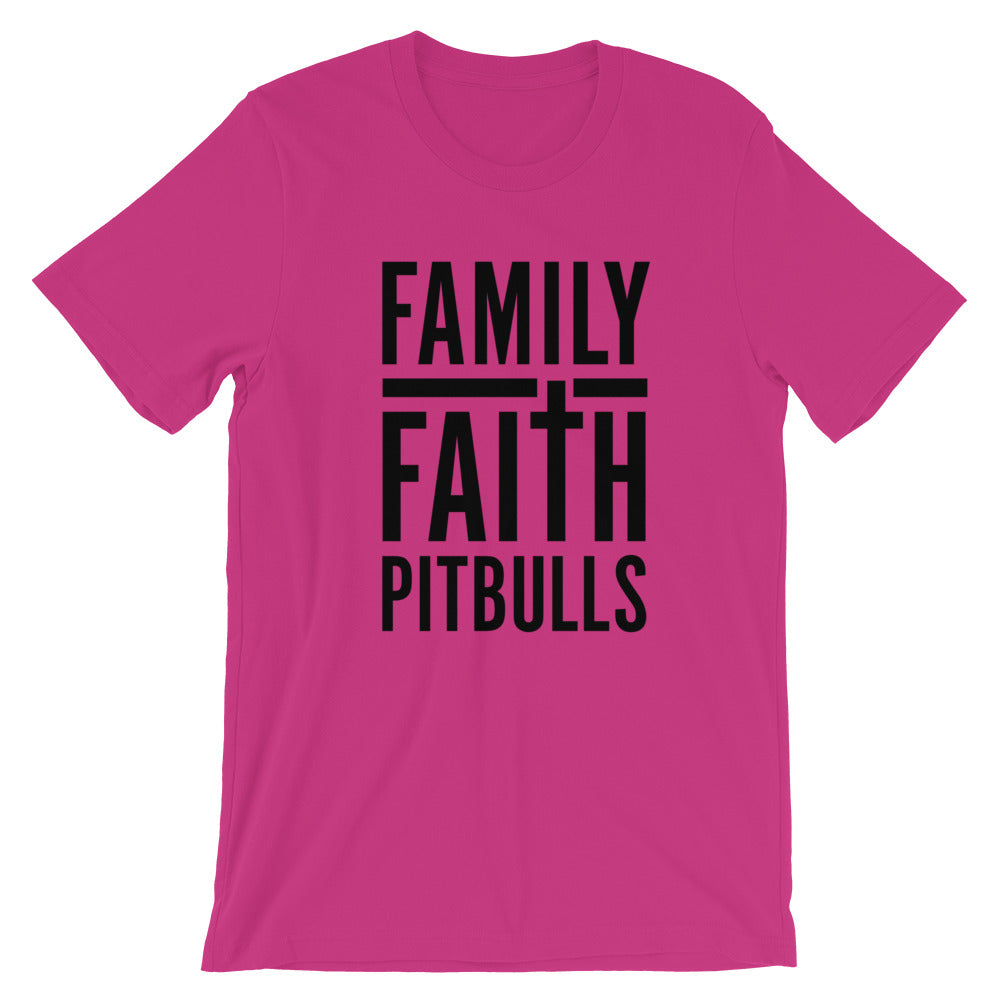 Family Faith Pitbulls Unisex T-Shirt