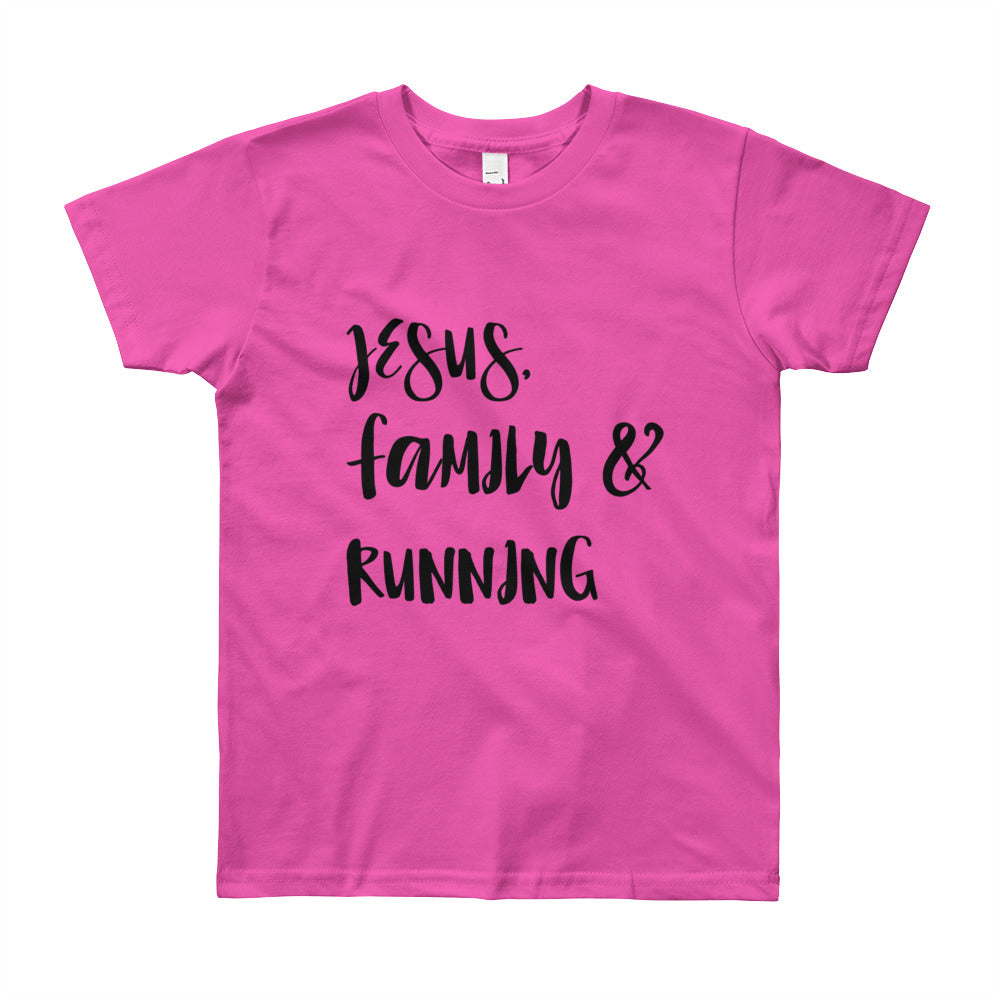 JESUS Family and Running Youth Short Sleeve T-Shirt
