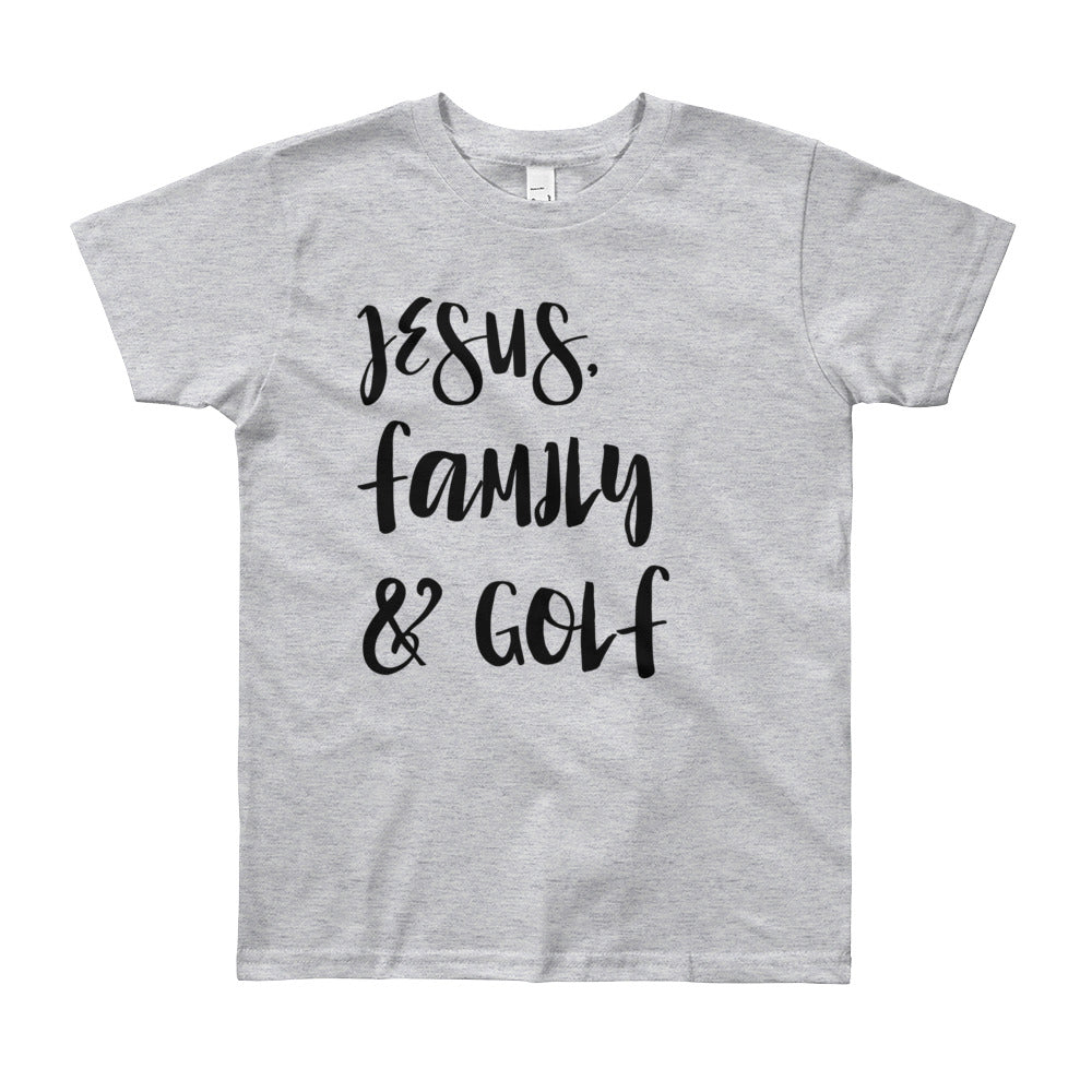JESUS Family and Golf Youth Short Sleeve T-Shirt