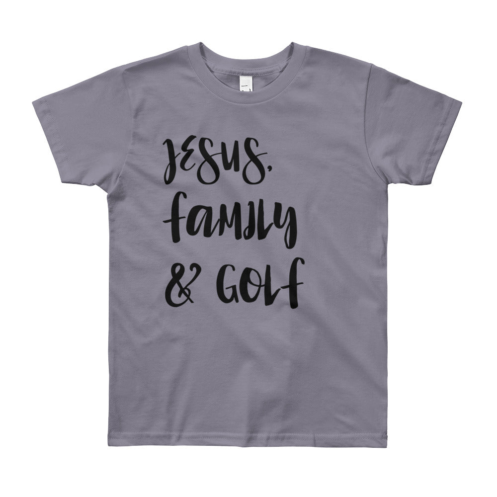 JESUS Family and Golf Youth Short Sleeve T-Shirt