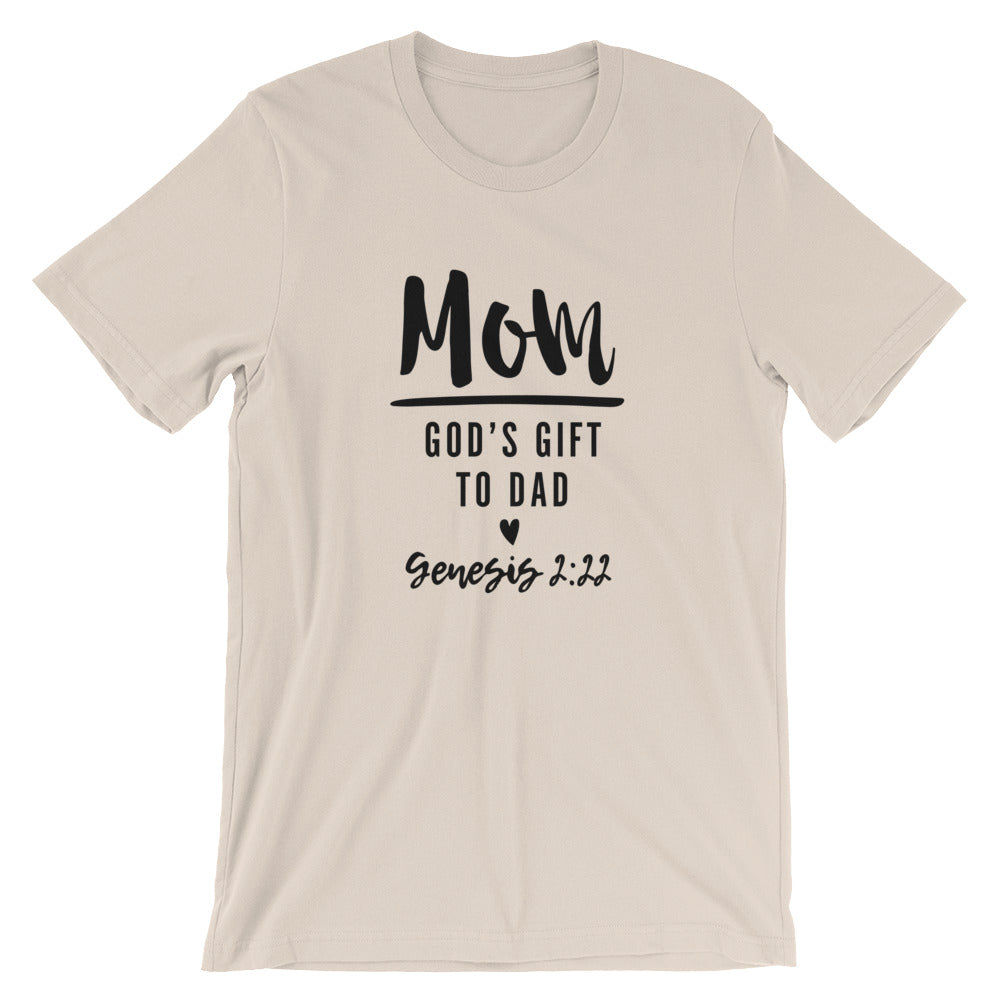 Mom Gods Gift Unisex Short Sleeve Jersey T-Shirt with Tear Away Label