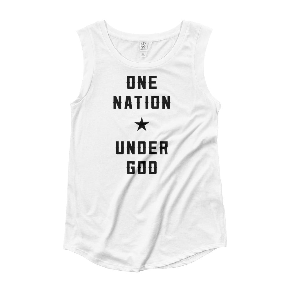 One Nation Under God Ladies’ Cap Sleeve T-Shirt