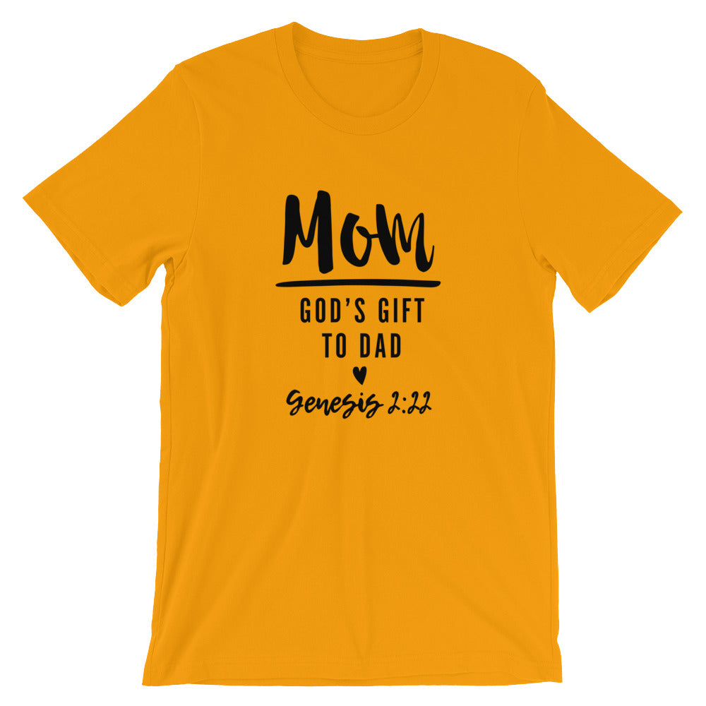 Mom Gods Gift Unisex Short Sleeve Jersey T-Shirt with Tear Away Label