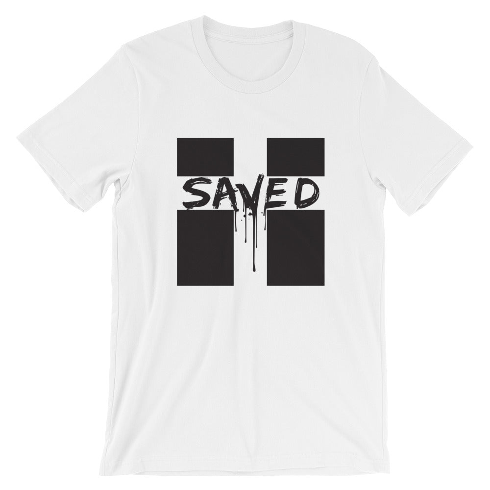 Saved Unisex Tee Black Font