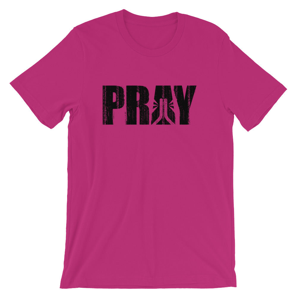 Pray Bold Grunge Unisex Short Sleeve Jersey T-Shirt with Tear Away Label