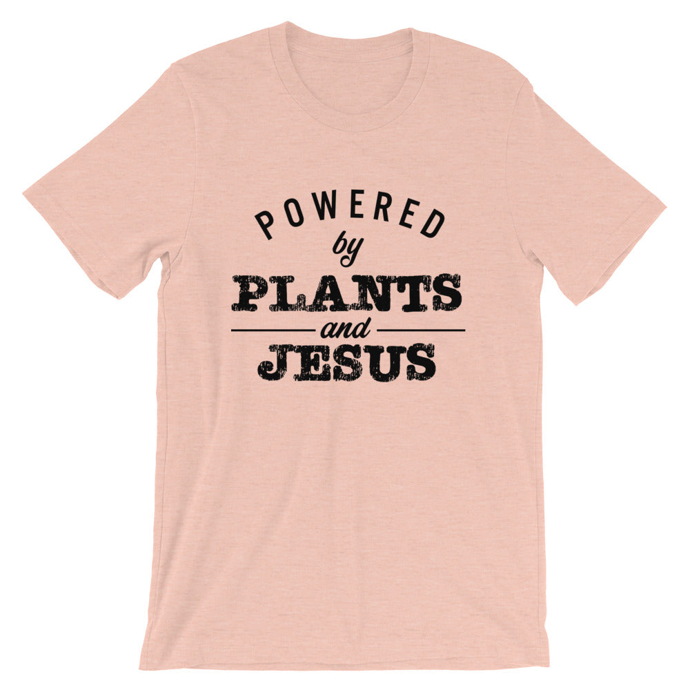 Powered by Plants and Jesus Unisex T-Shirt