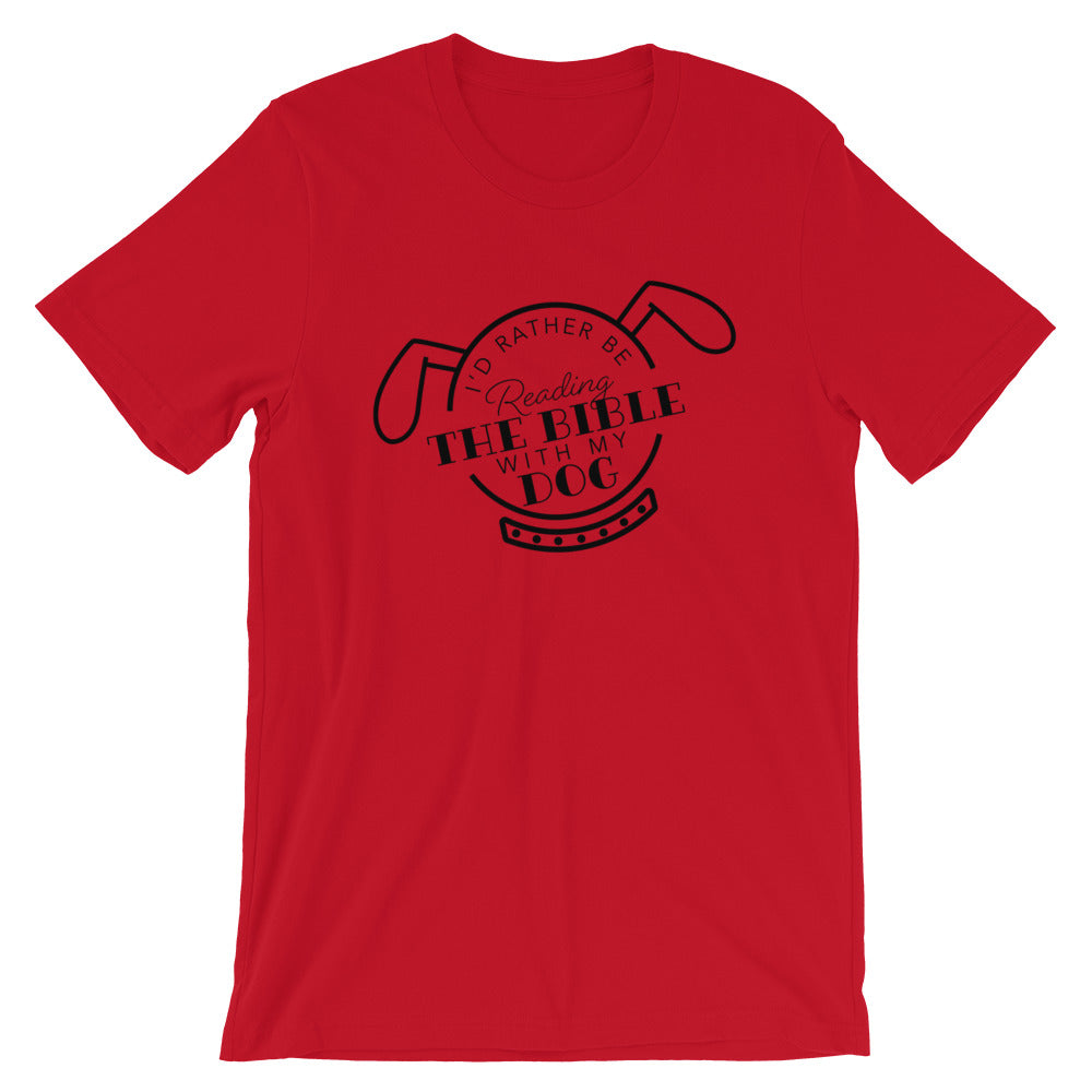 Reading the Bible with my Dog Short-Sleeve Unisex T-Shirt