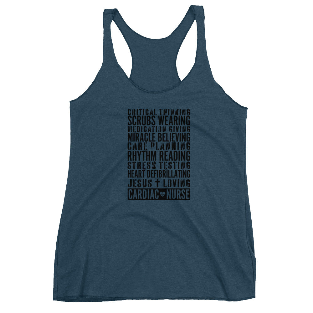 Jesus Loving Cardiac Nurse Women's Racerback Tank