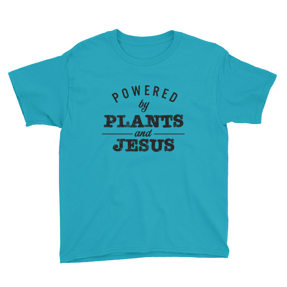 Powered by Plants and Jesus Youth Short Sleeve T-Shirt