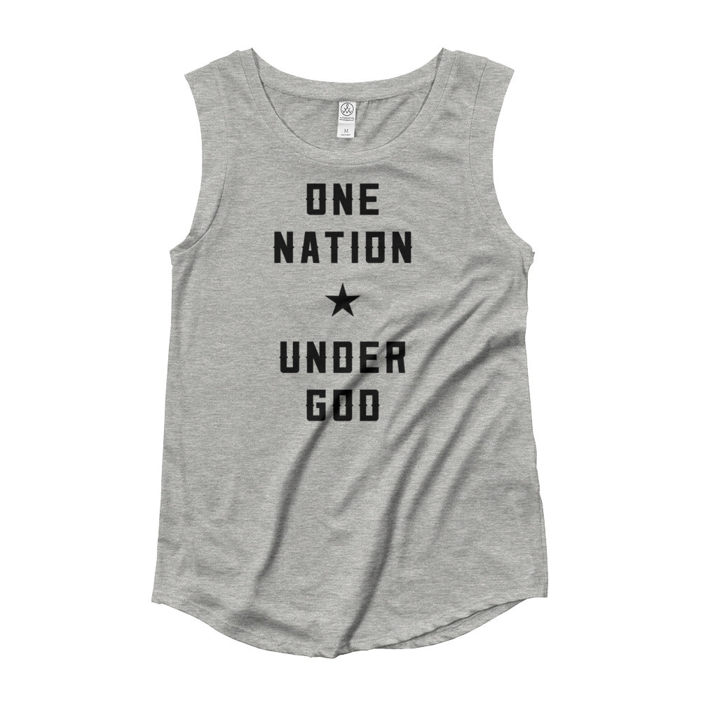 One Nation Under God Ladies’ Cap Sleeve T-Shirt