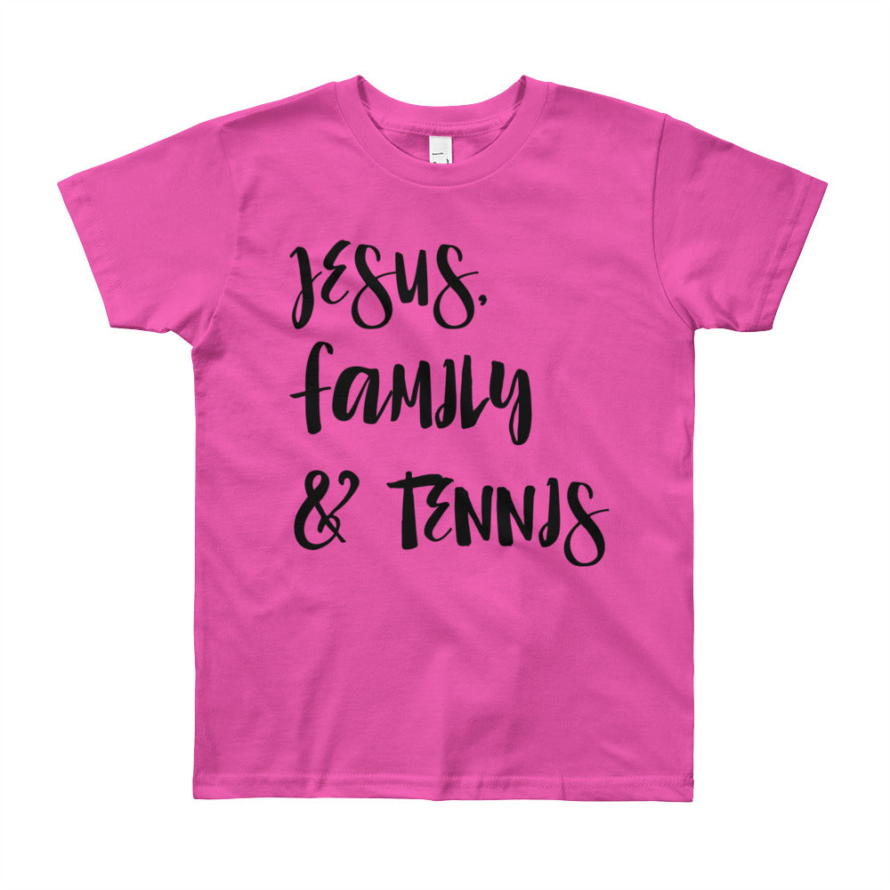 JESUS Family and Tennis Youth Short Sleeve T-Shirt