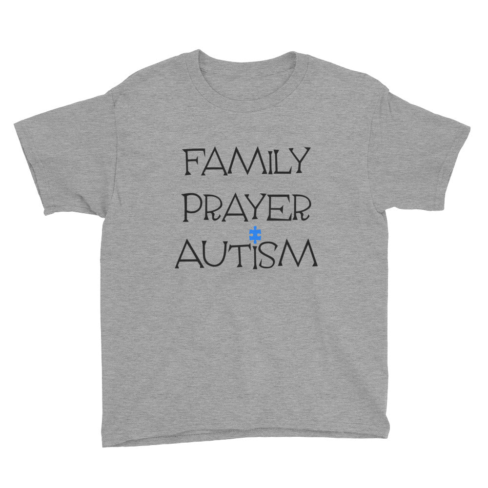 Family Prayer Autism Youth Short Sleeve T-Shirt
