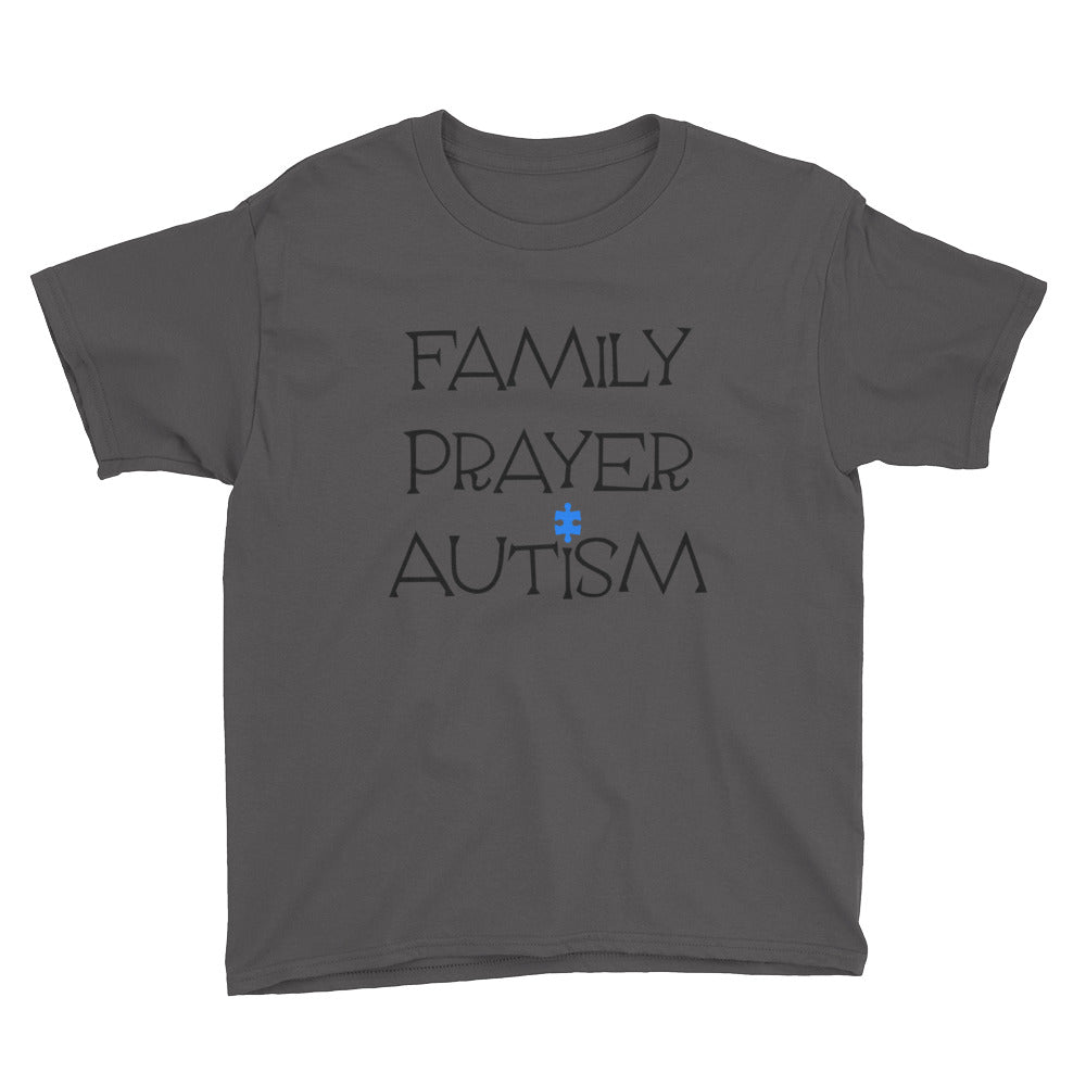 Family Prayer Autism Youth Short Sleeve T-Shirt