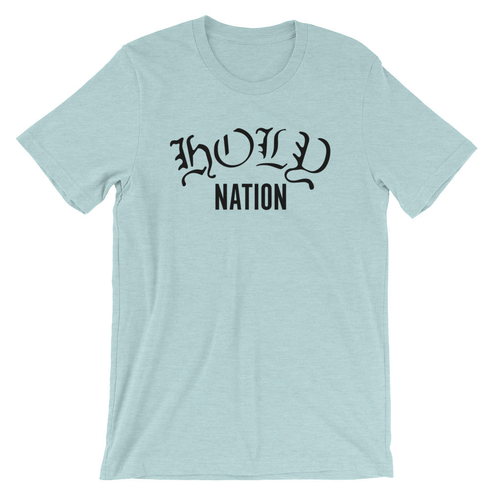 Holy Nation Unisex Short Sleeve Jersey T-Shirt with Tear Away Label