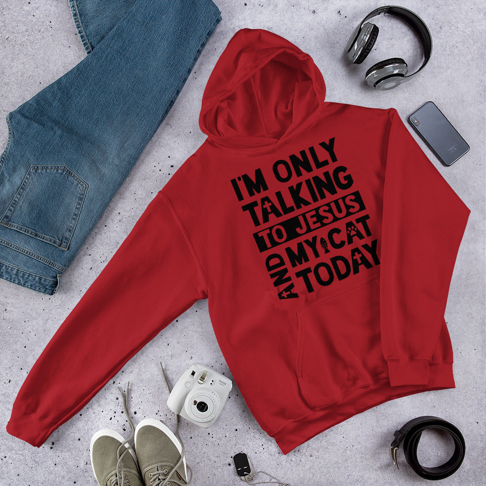 Only Talking To Jesus and My Cat Unisex Hoodie