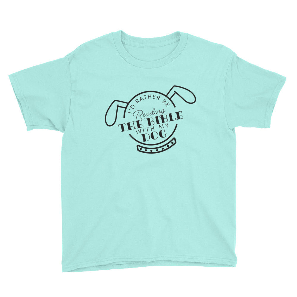 Reading the Bible with my Dog Youth Short Sleeve T-Shirt