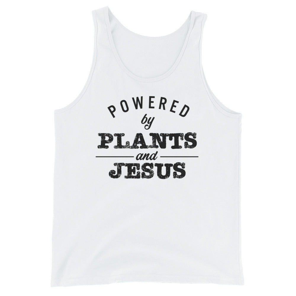 Powered by Plants and Jesus Unisex Tank Top