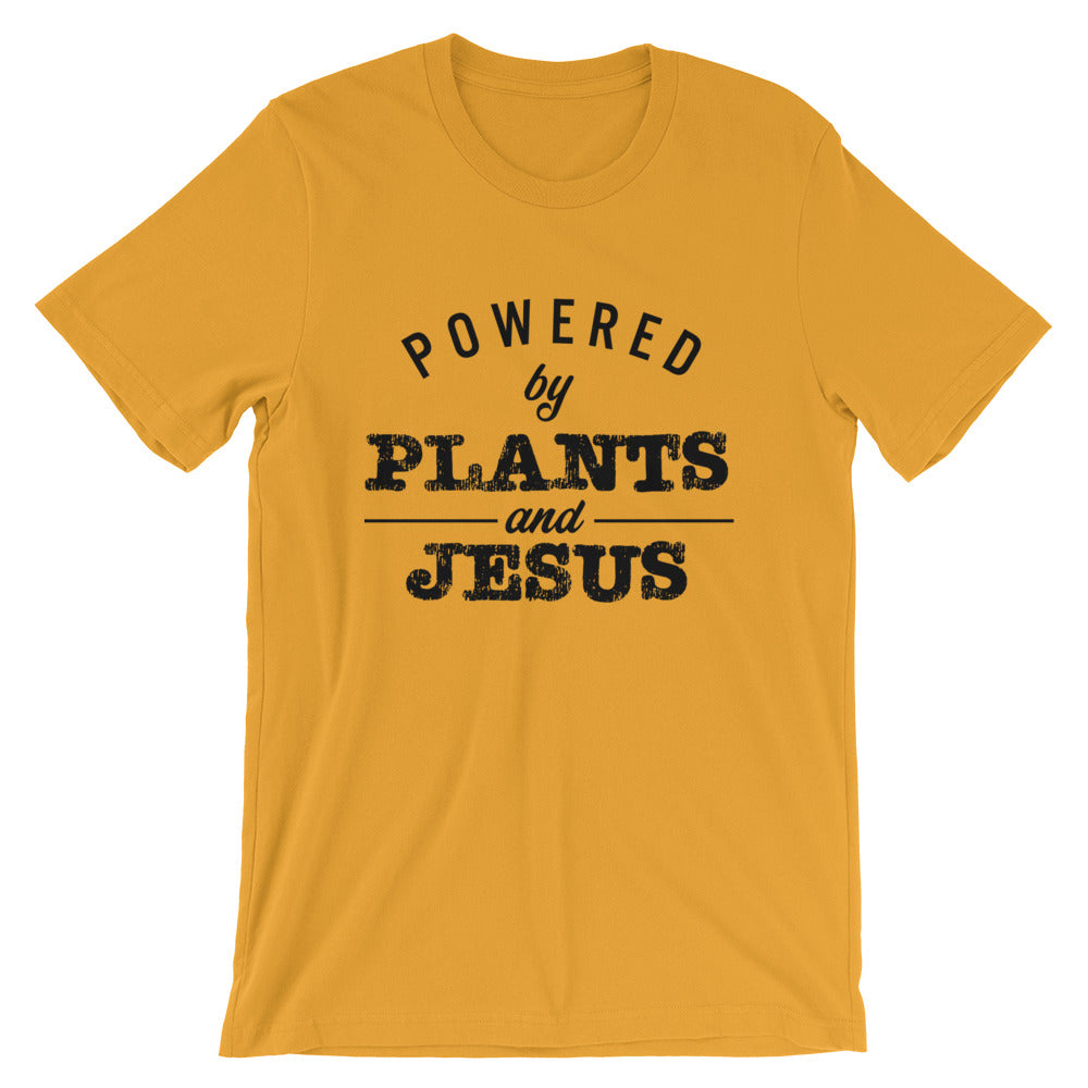 Powered by Plants and Jesus Unisex T-Shirt