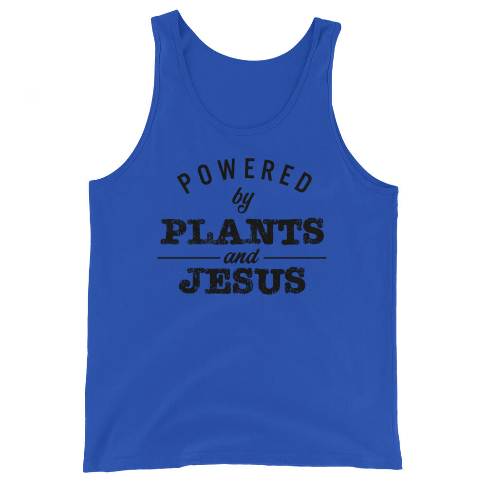 Powered by Plants and Jesus Unisex Tank Top