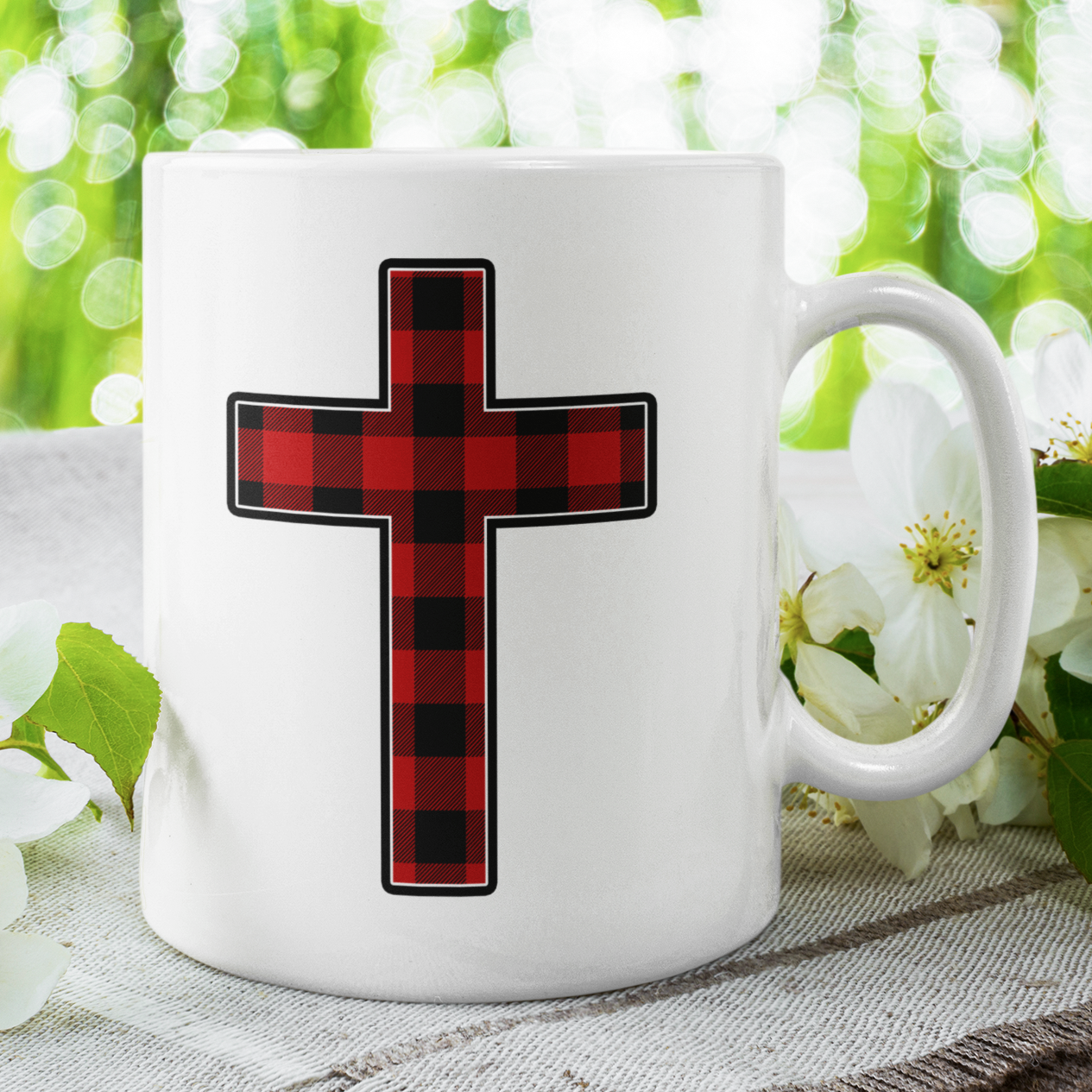 Plaid Cross Mug