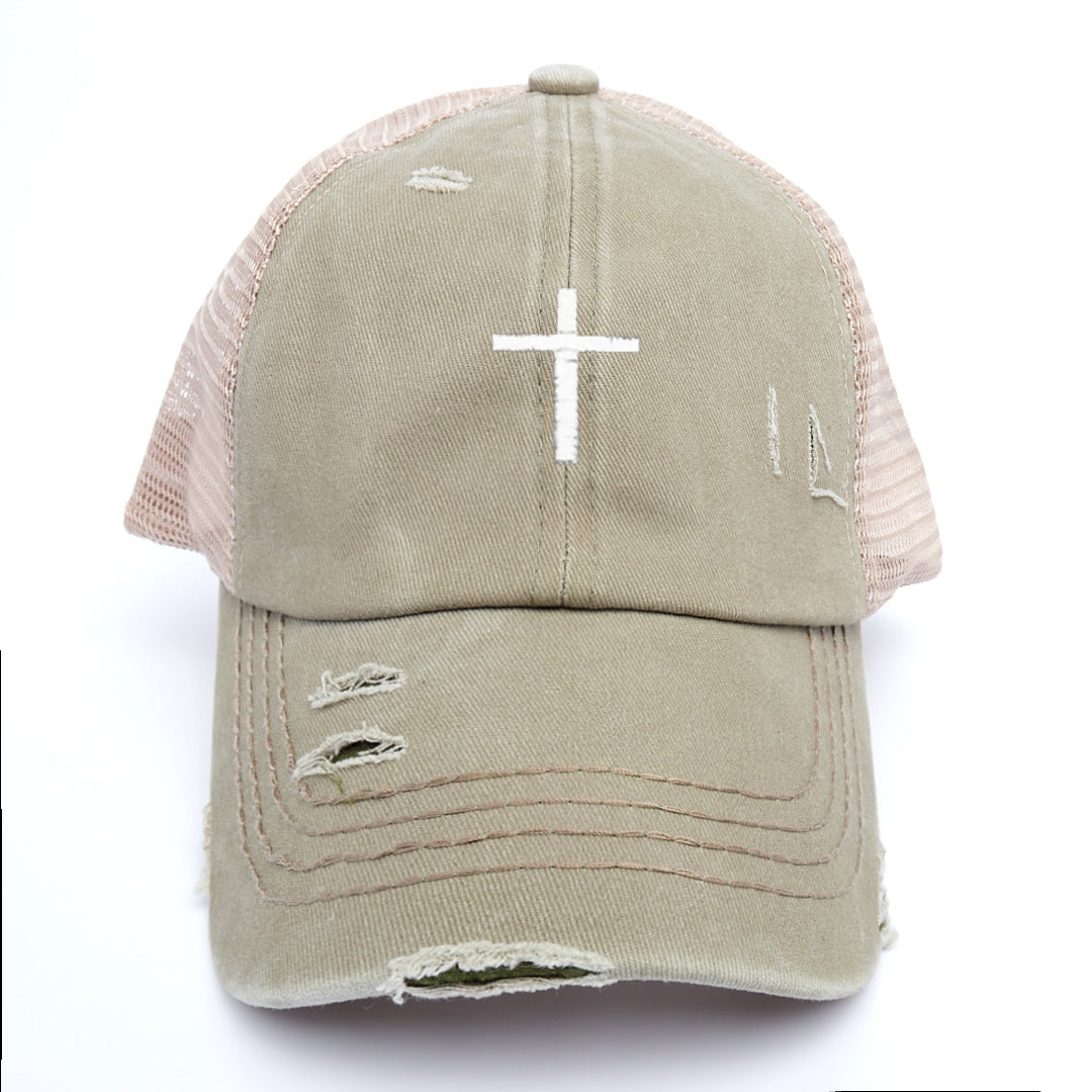 Cross Criss Cross Ponytail Hat
