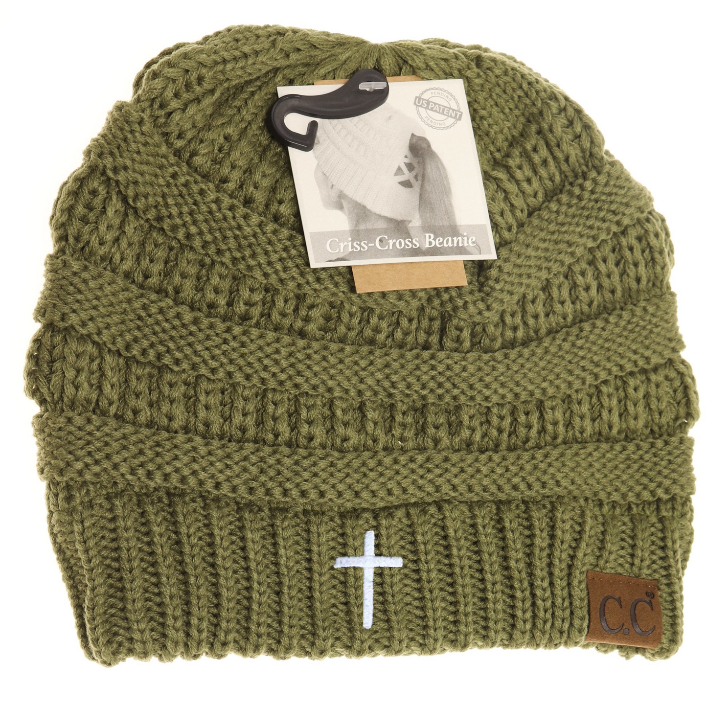 Cross Criss-Cross Knit Beanie