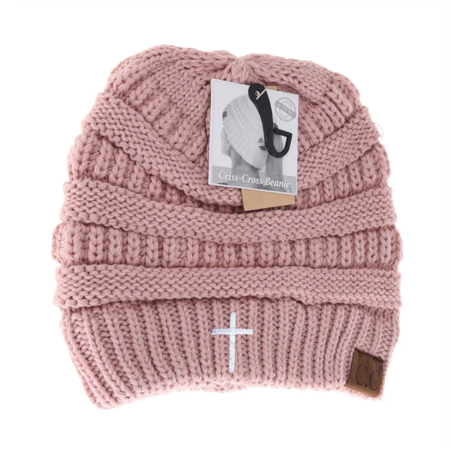 Cross Criss-Cross Knit Beanie