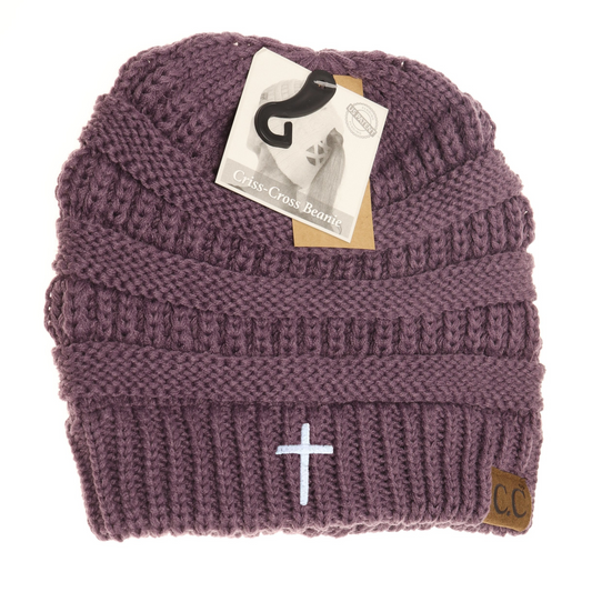 Cross Criss-Cross Knit Beanie